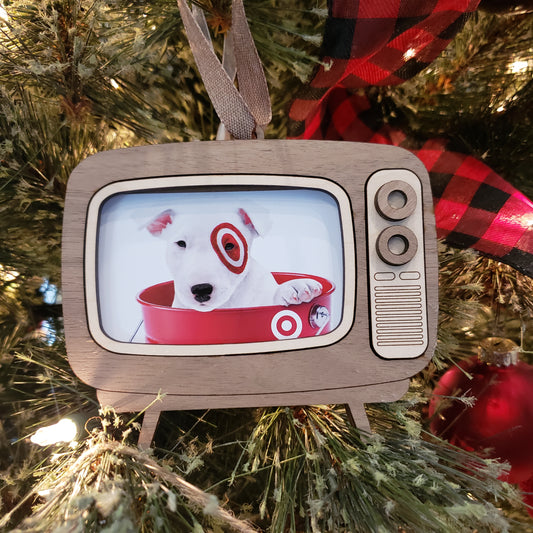 Retro TV Gift Card Holder Christmas Ornament