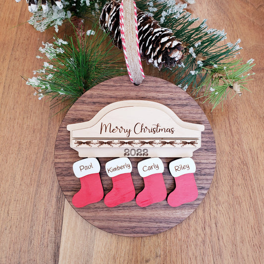 Personalized Hanging Family Stocking Christmas Ornament