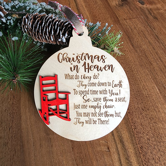 Christmas in Heaven Ornament with Rocking Chair